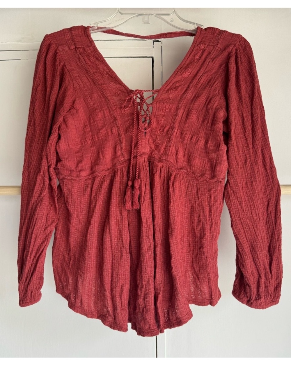Lucky Brand Red Long Sleeve Top size Medium